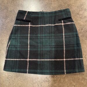 Plaid Green and Black Women's Skirt